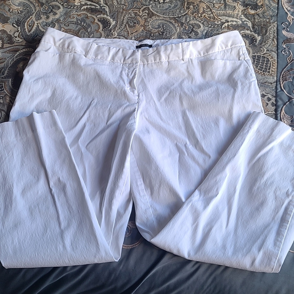 Worthington womens white slim fit pants 18w